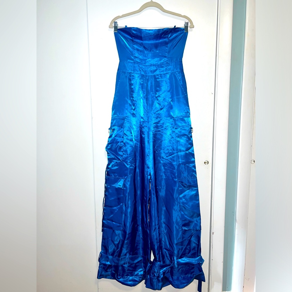 Athina Satin Romper/Jumpsuit Flare/Wide Leg